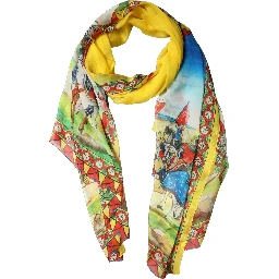 Multicolor Silk Printed Shawl Stole Scarf