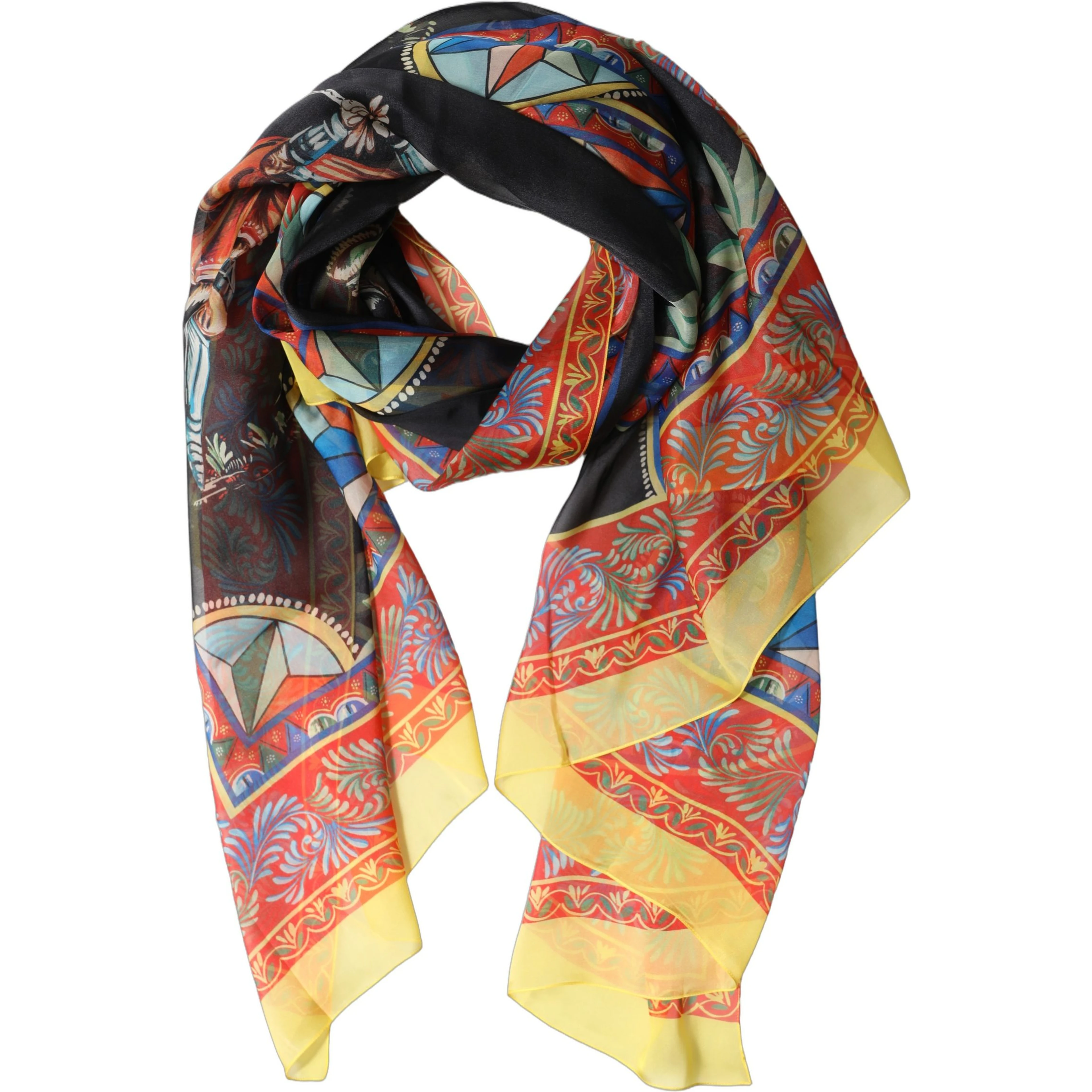 Multicolor Silk Printed Shawl Stole Scarf