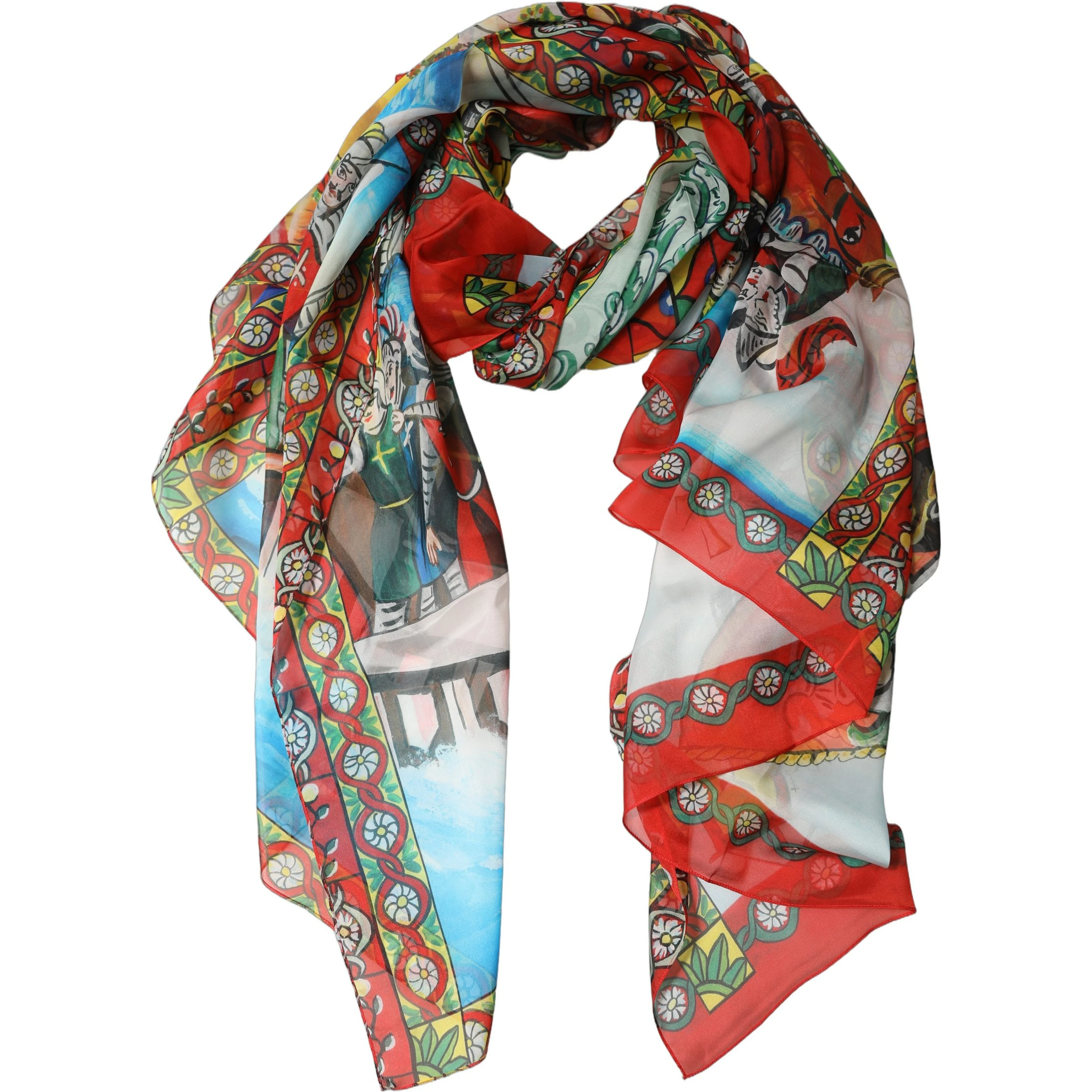 Multicolor Silk Printed Shawl Stole Scarf