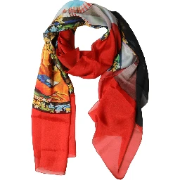 Multicolor Silk Printed Shawl Stole Scarf