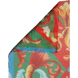 Multicolor Silk Printed Square Foulard Scarf