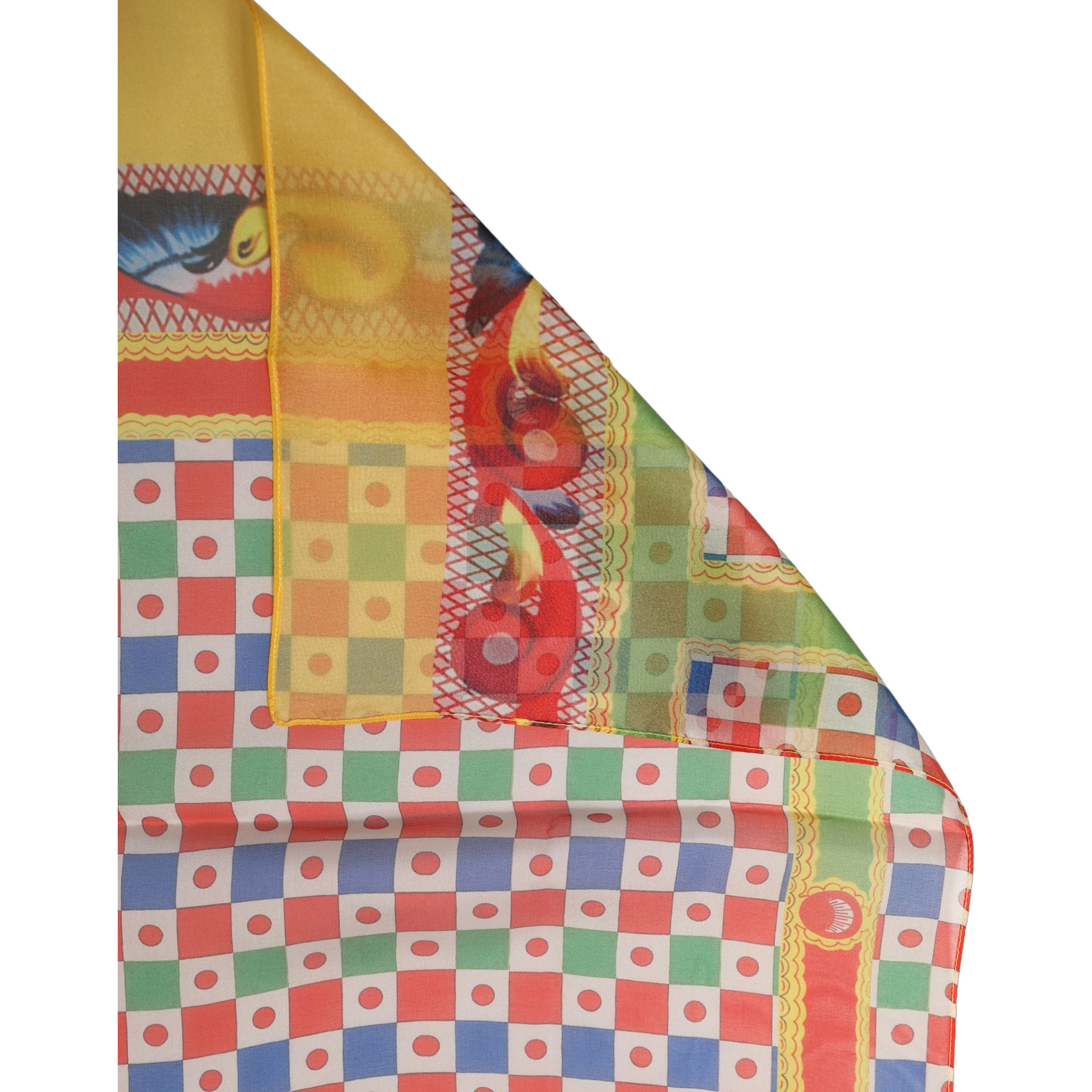 Multicolor Silk Carretto Print Stole Scarf