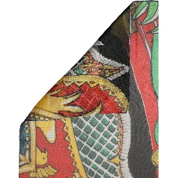Multicolor Silk Printed Square Foulard Scarf