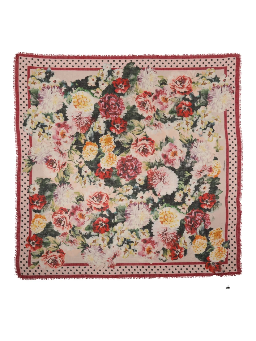 Multicolor Floral Cashmere Stole Scarf