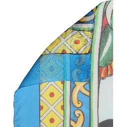 Multicolor Silk Printed Square Foulard Scarf