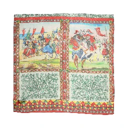 Multicolor Silk Printed Foulard Scarf