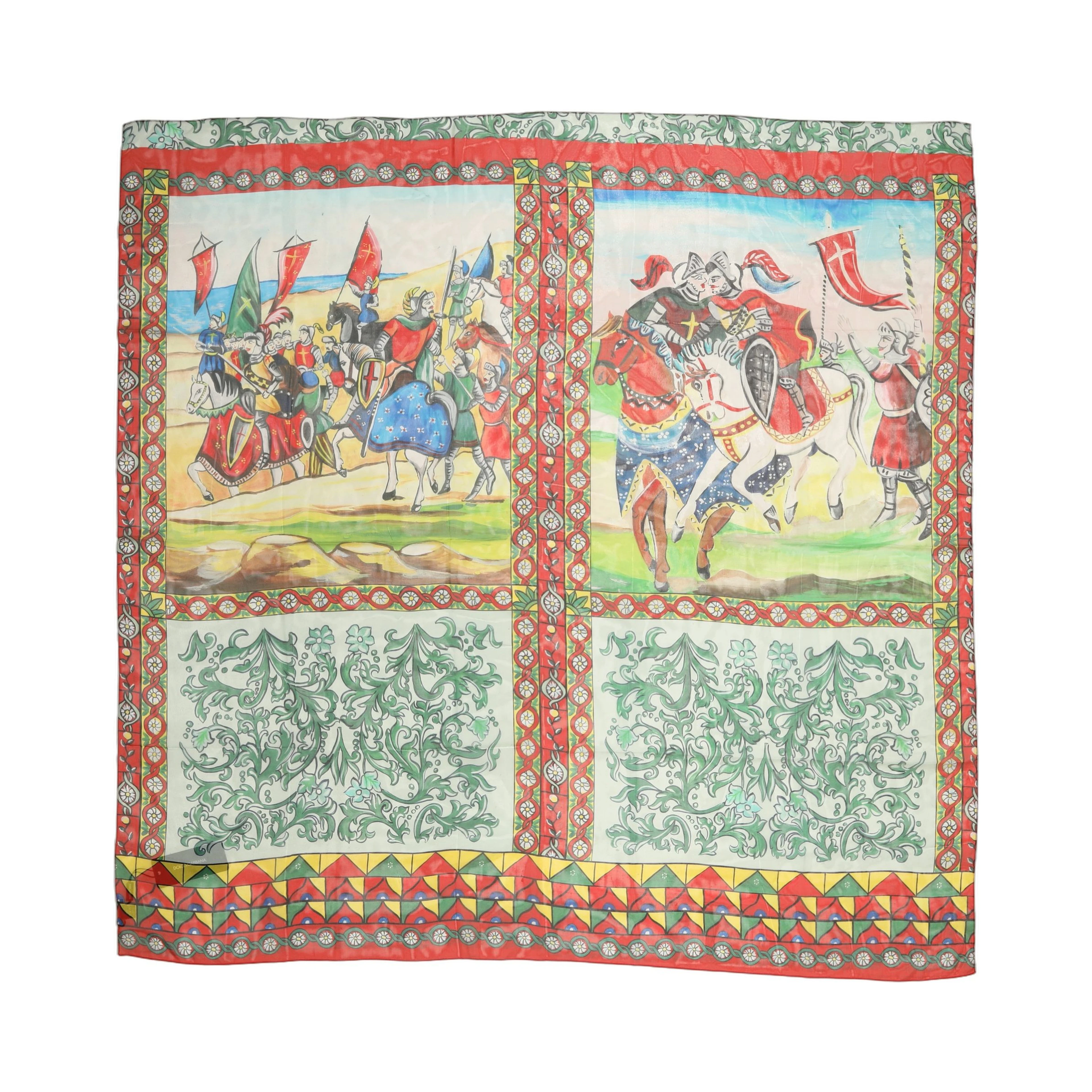 Multicolor Silk Printed Foulard Scarf
