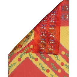 Multicolor Silk Geometric Square Foulard Scarf