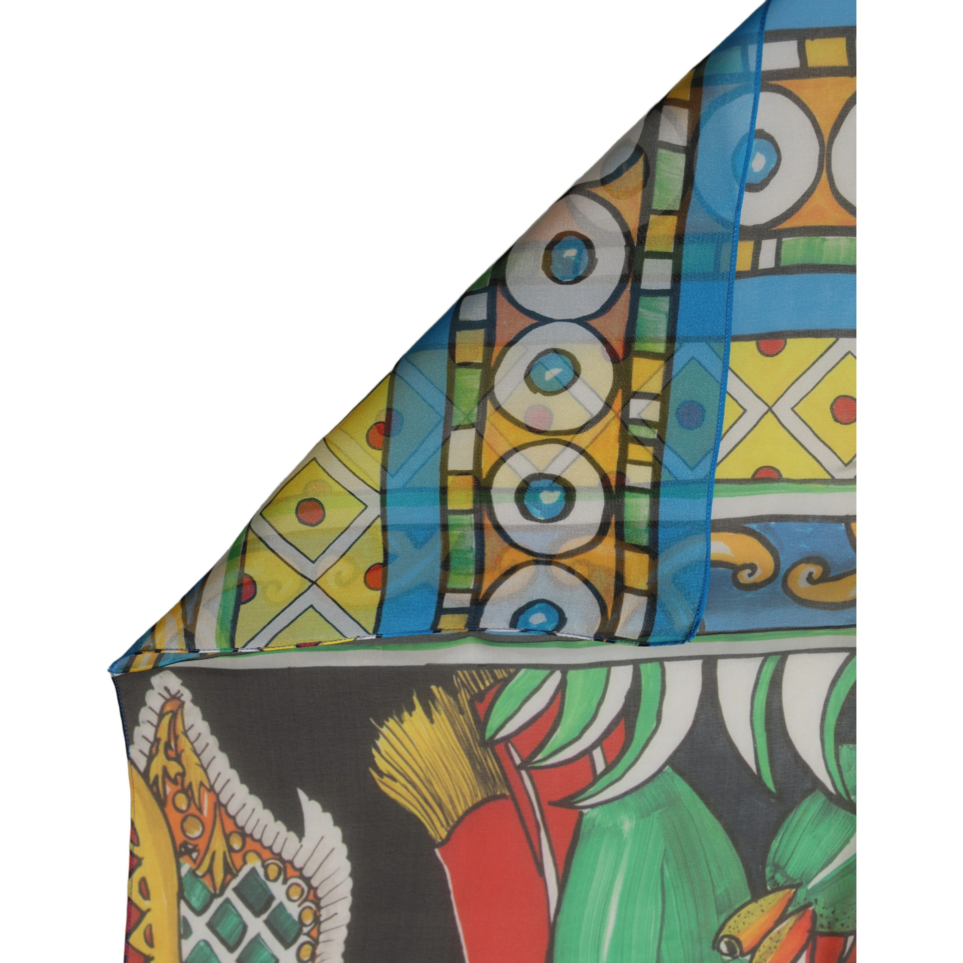 Multicolor Silk Printed Shawl Stole Scarf