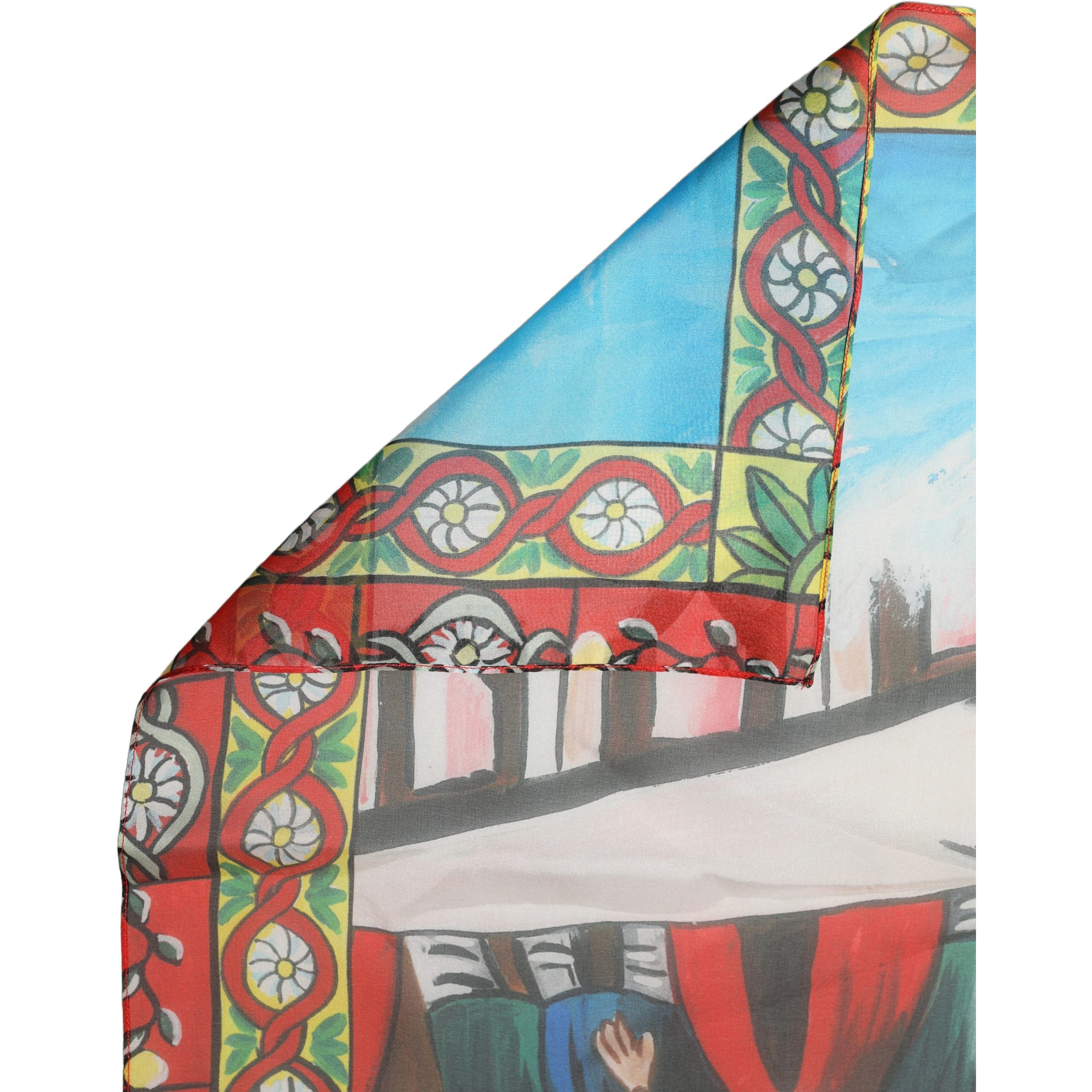 Multicolor Silk Printed Shawl Stole Scarf