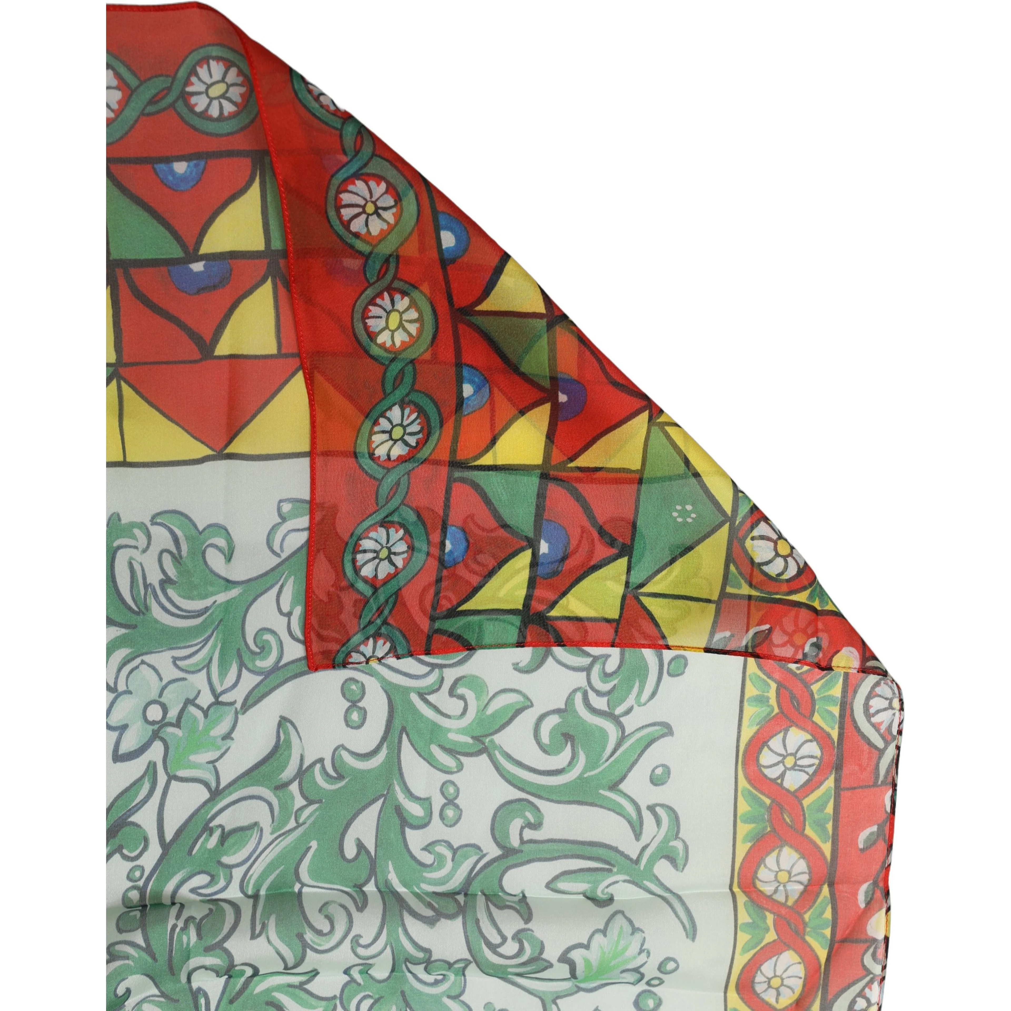Multicolor Silk Printed Foulard Scarf