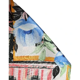 Multicolor Printed Silk Square Foulard Scarf
