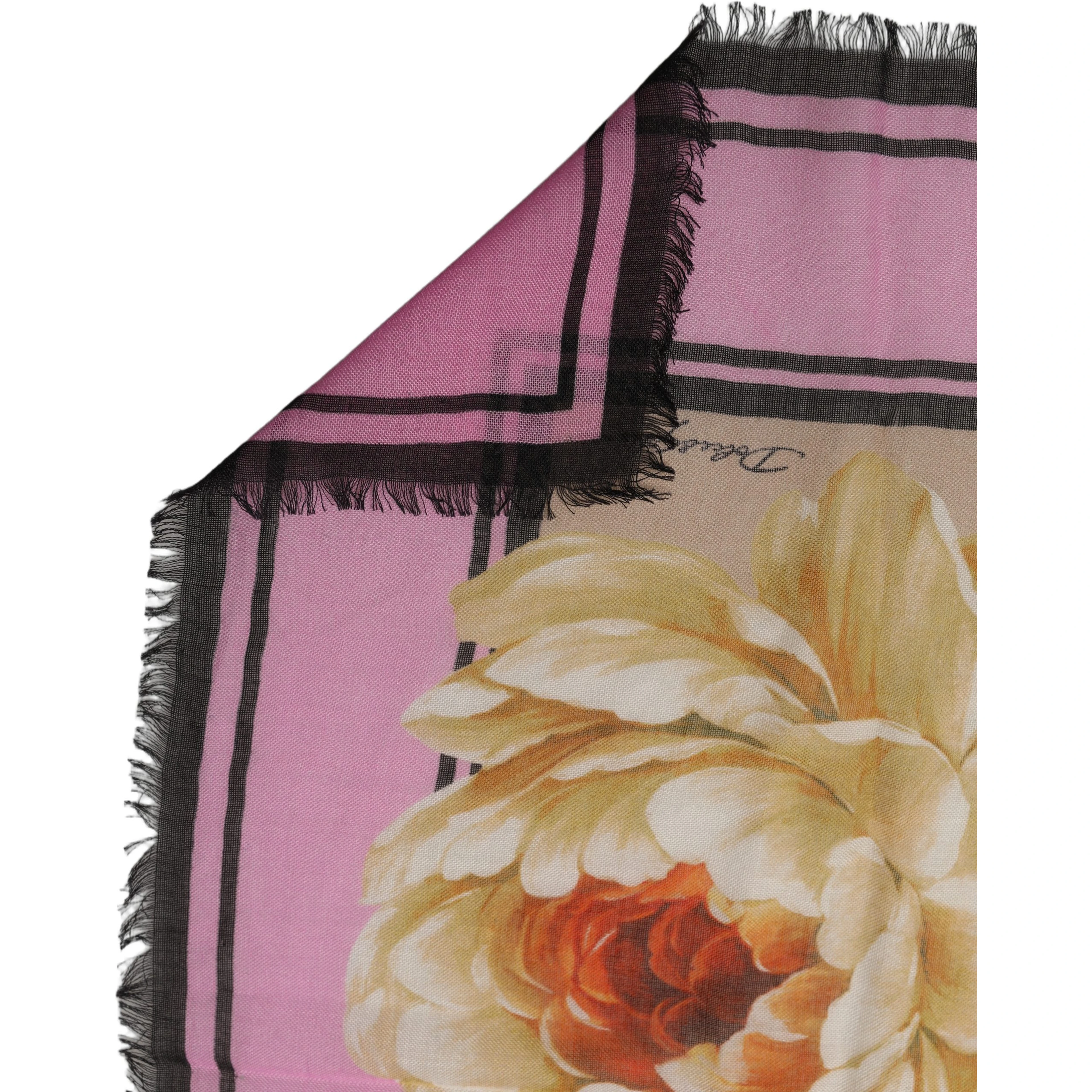 Multicolor Floral Cashmere Foulard Scarf
