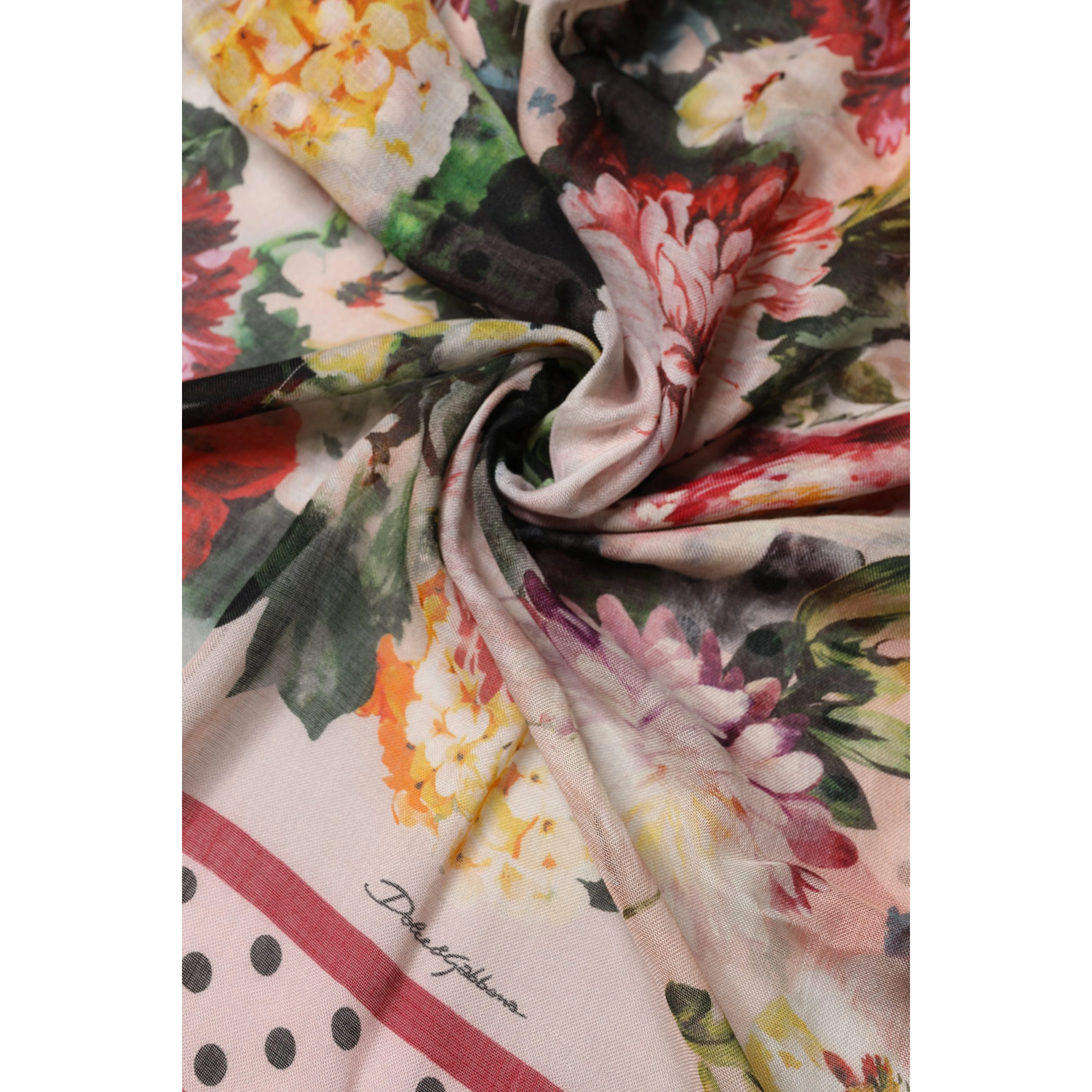 Multicolor Floral Cashmere Stole Scarf