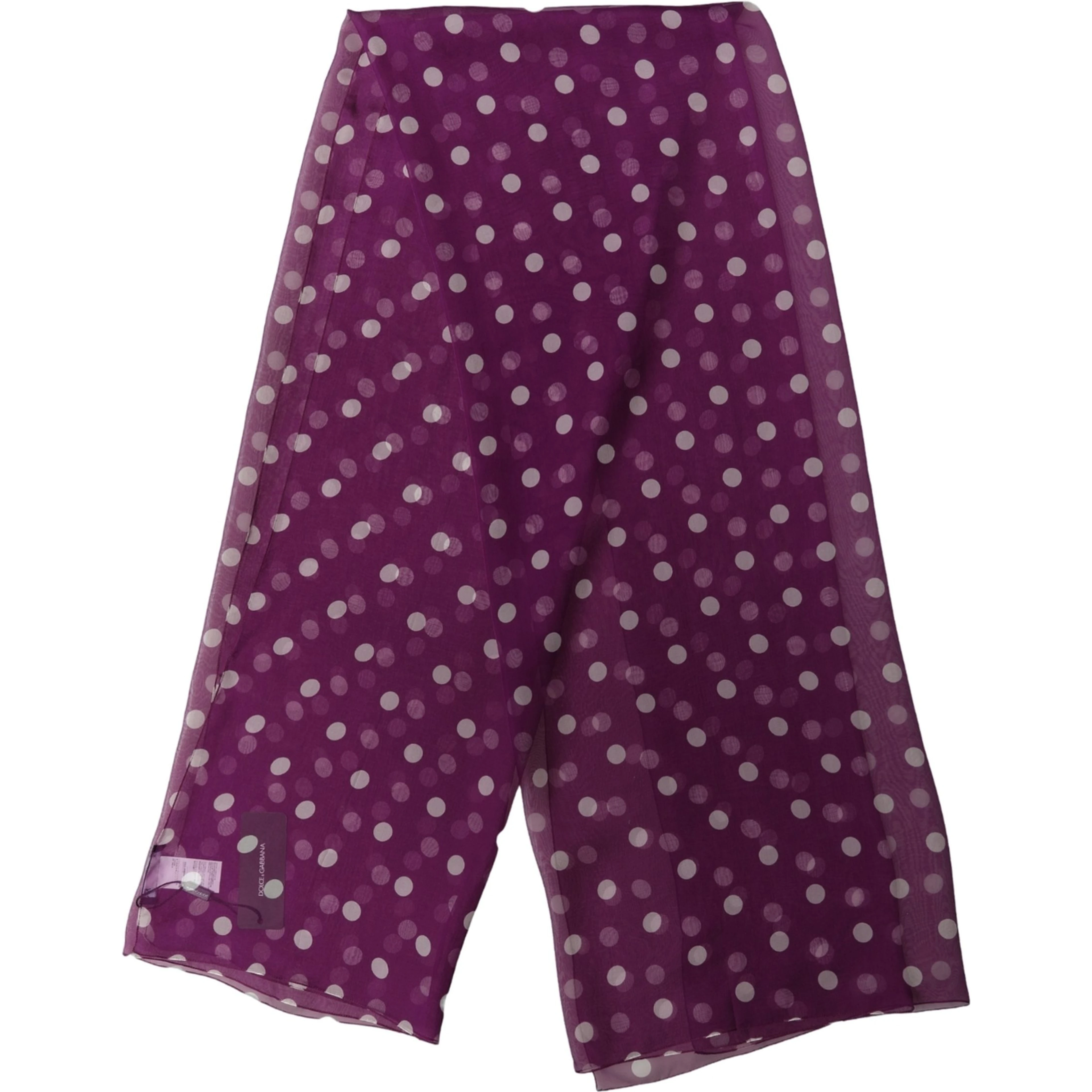 Purple White Polka Dot Shawl Stole Scarf