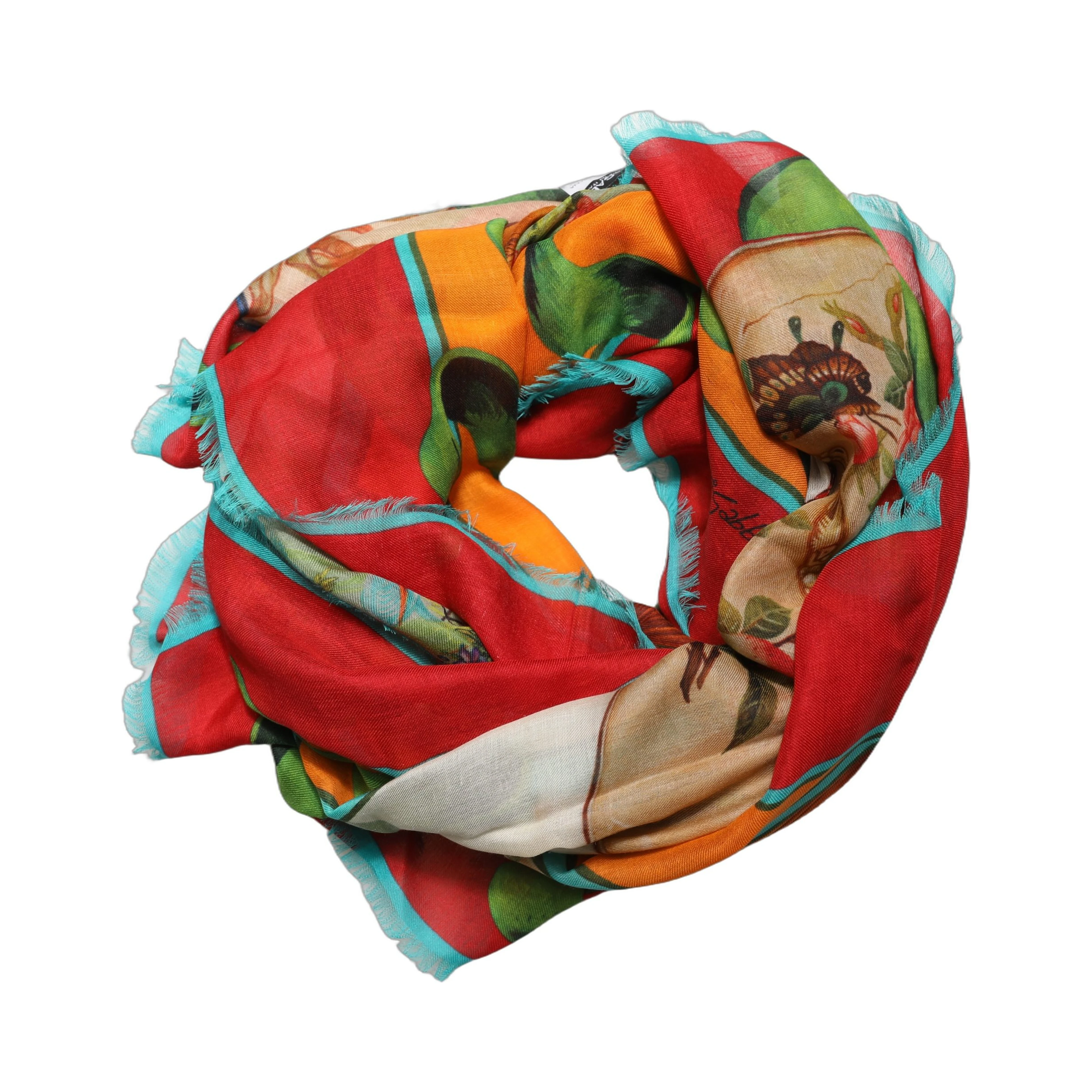 Multicolor Marco Polo Motifs Shawl Scarf