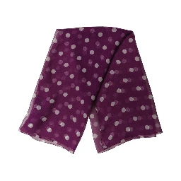 Purple White Polka Dot Square Foulard Scarf
