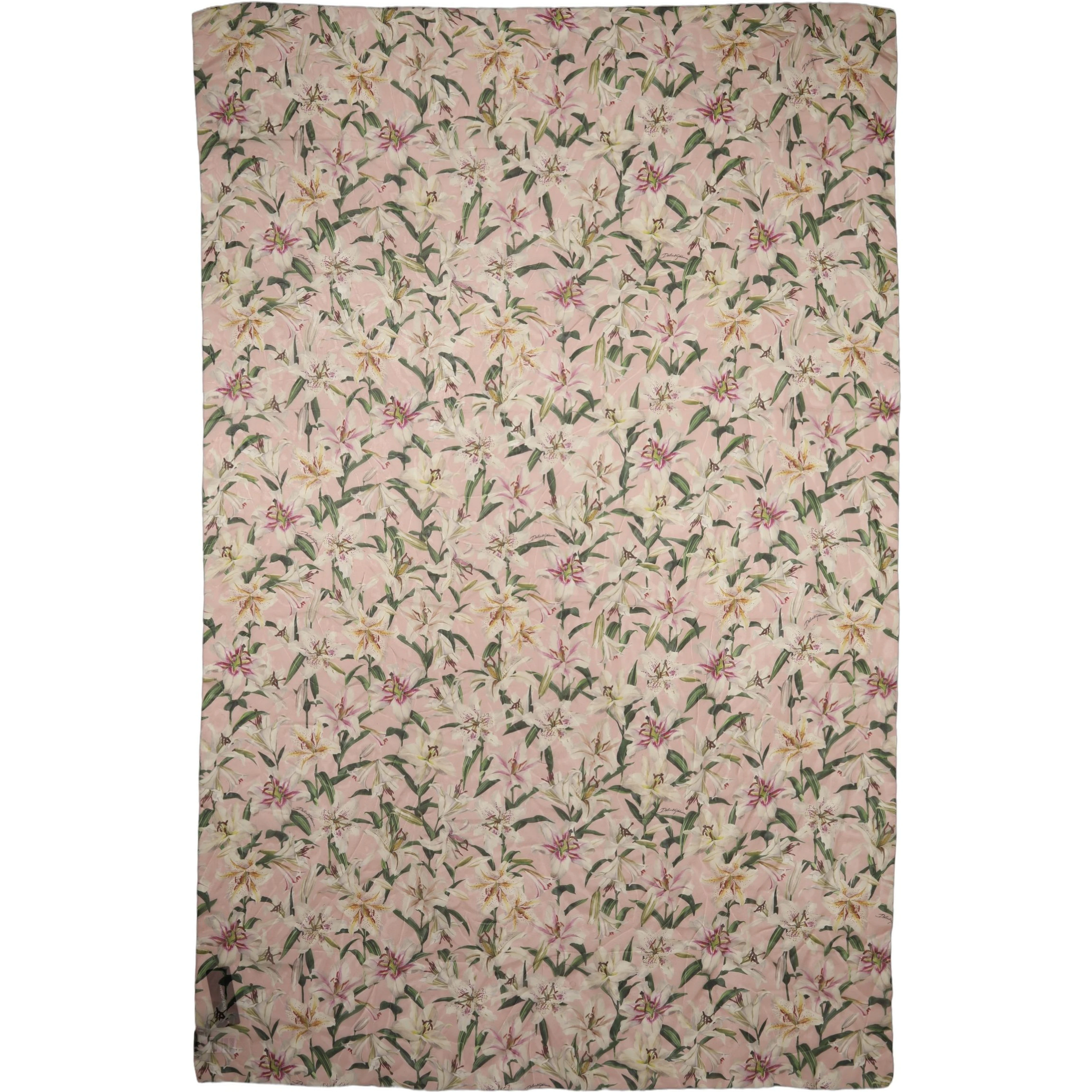 Pink Silk Floral Chiffon Long Stole Scarf
