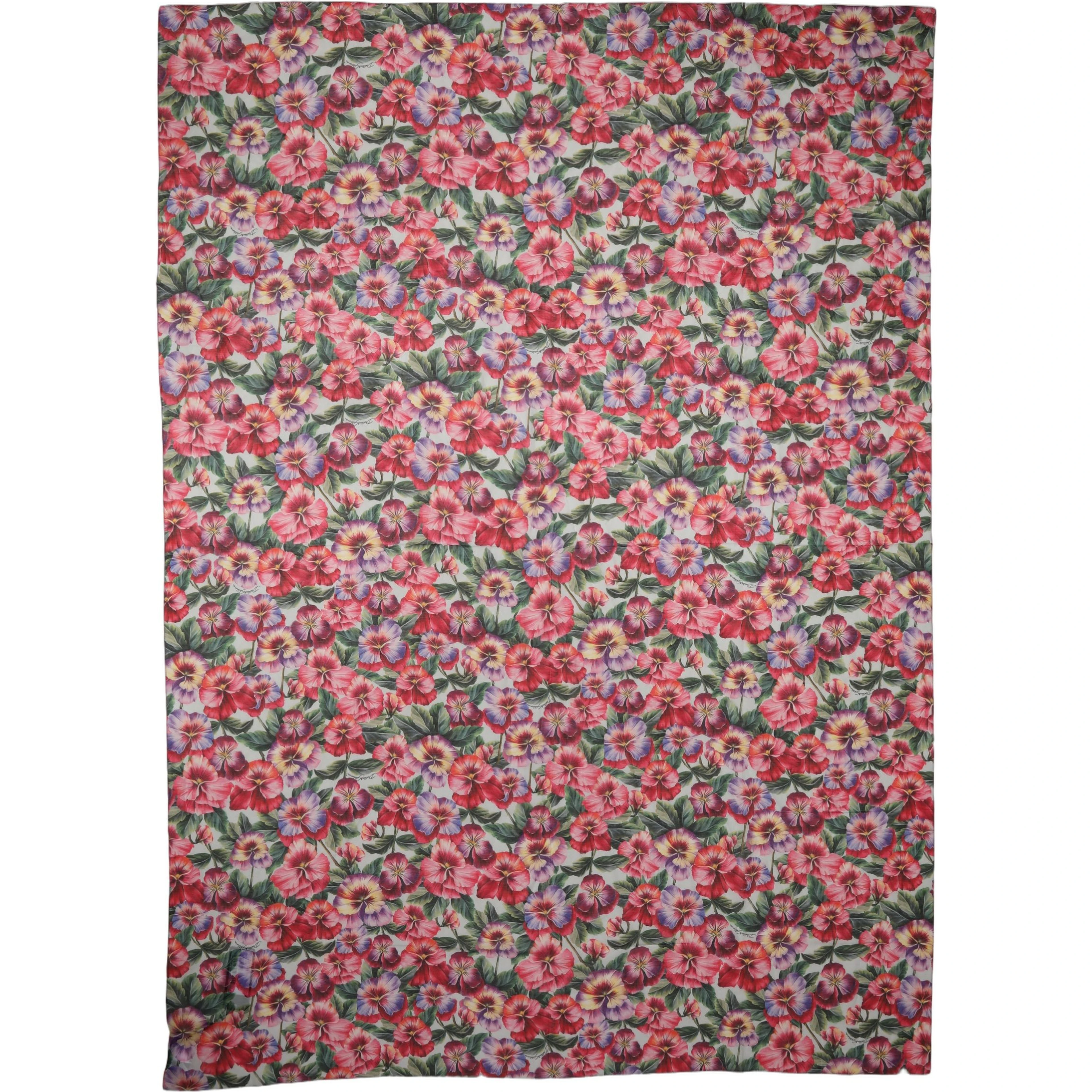 Multicolor Floral Cotton Lace Stole Scarf