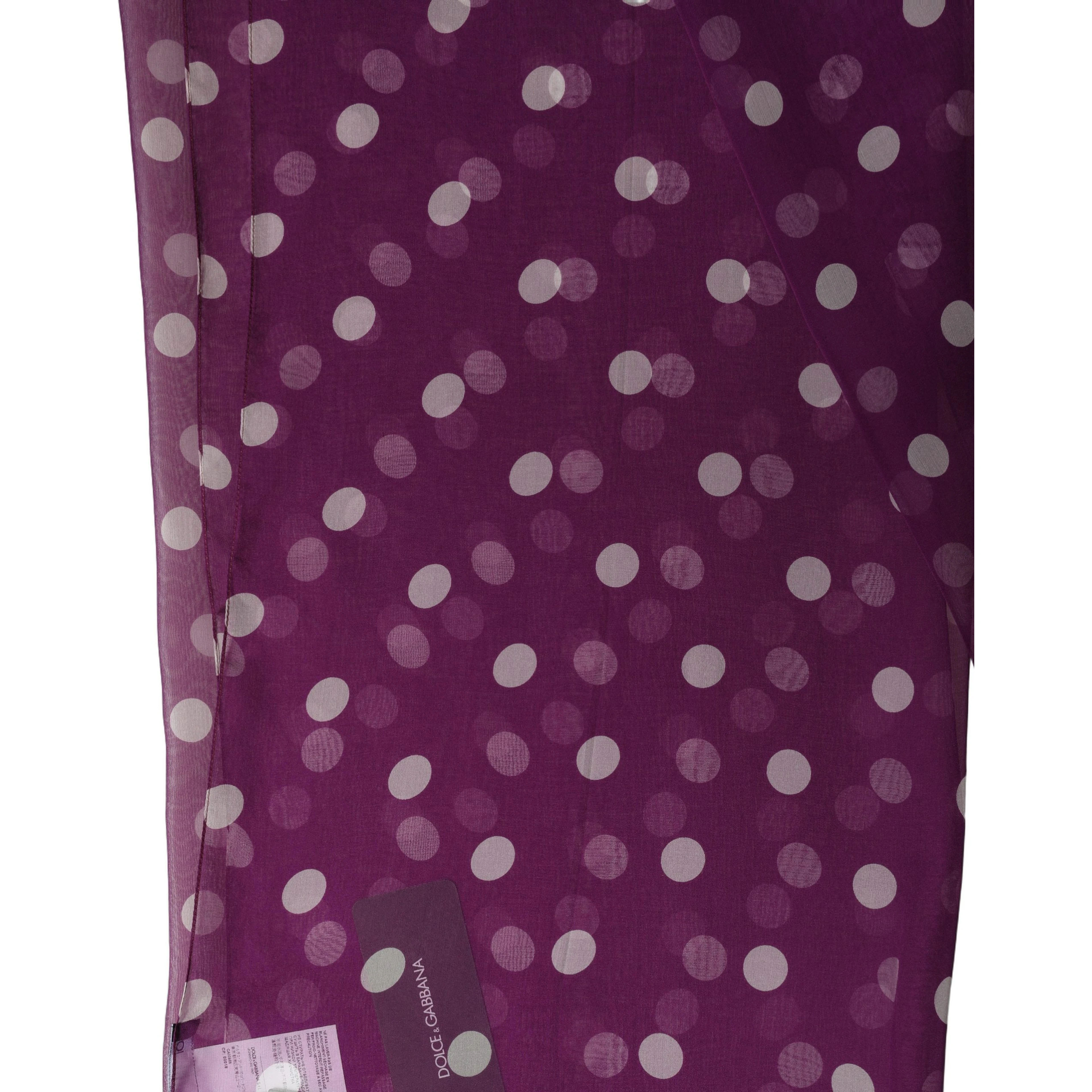 Purple White Polka Dot Shawl Stole Scarf