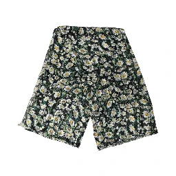 Black Floral Daisy Square Foulard Scarf