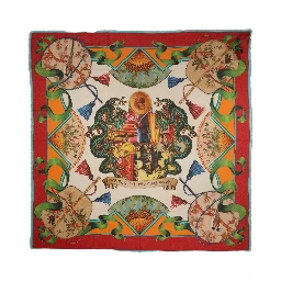 Multicolor Marco Polo Motifs Shawl Scarf