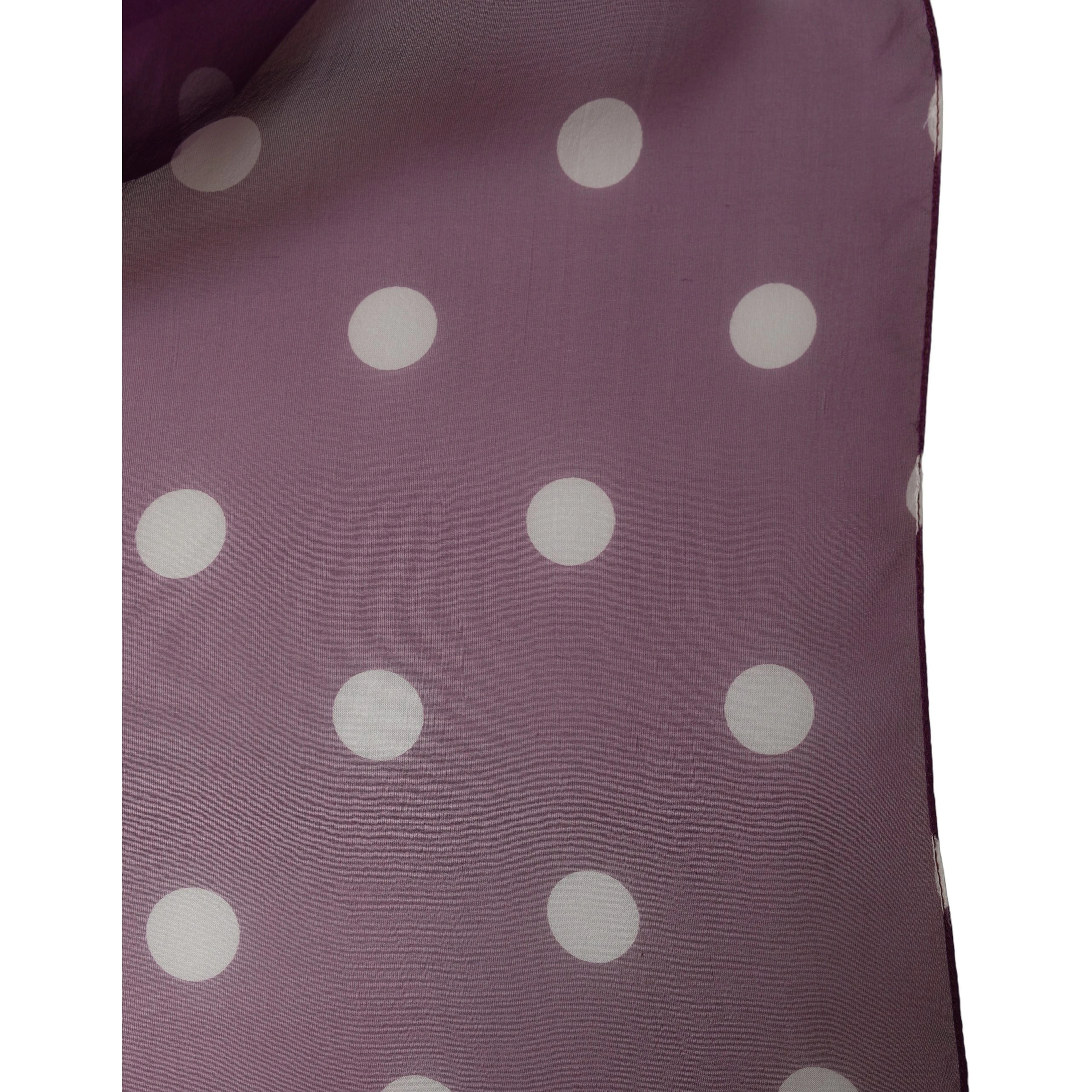 Purple White Polka Dot Square Foulard Scarf