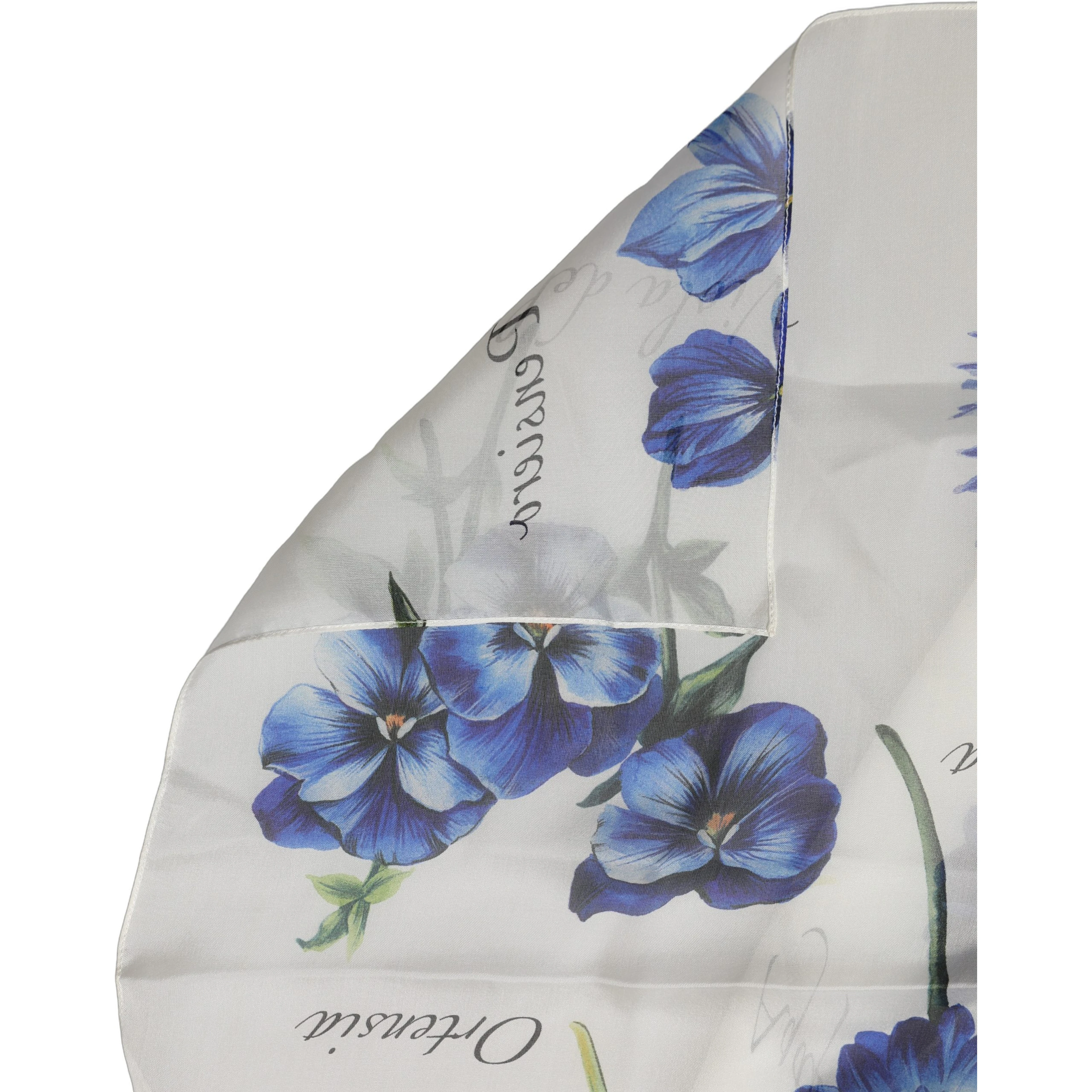 White Silk Floral Chiffon Long Stole Scarf