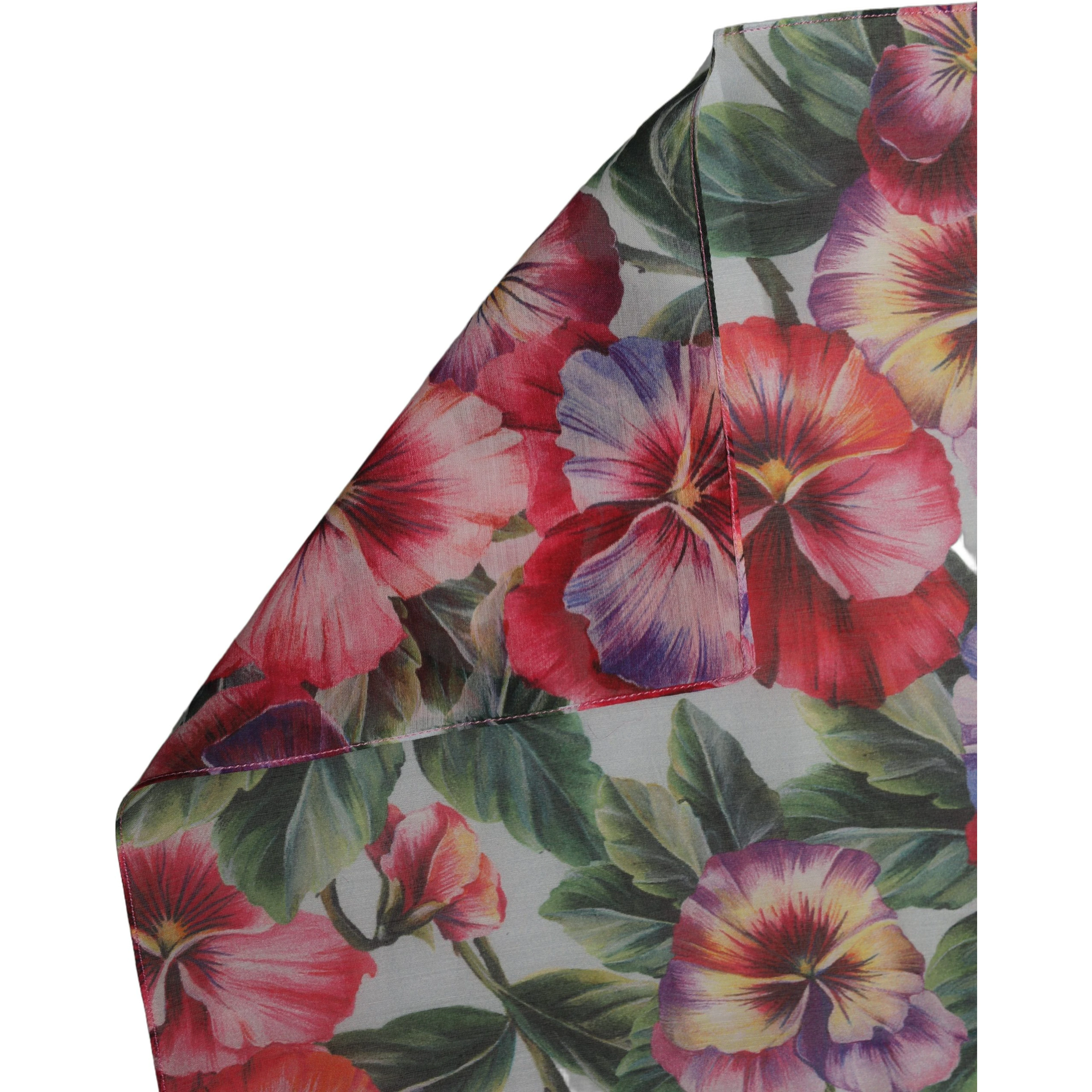 Multicolor Floral Cotton Lace Stole Scarf