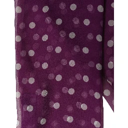 Purple White Polka Dot Square Foulard Scarf