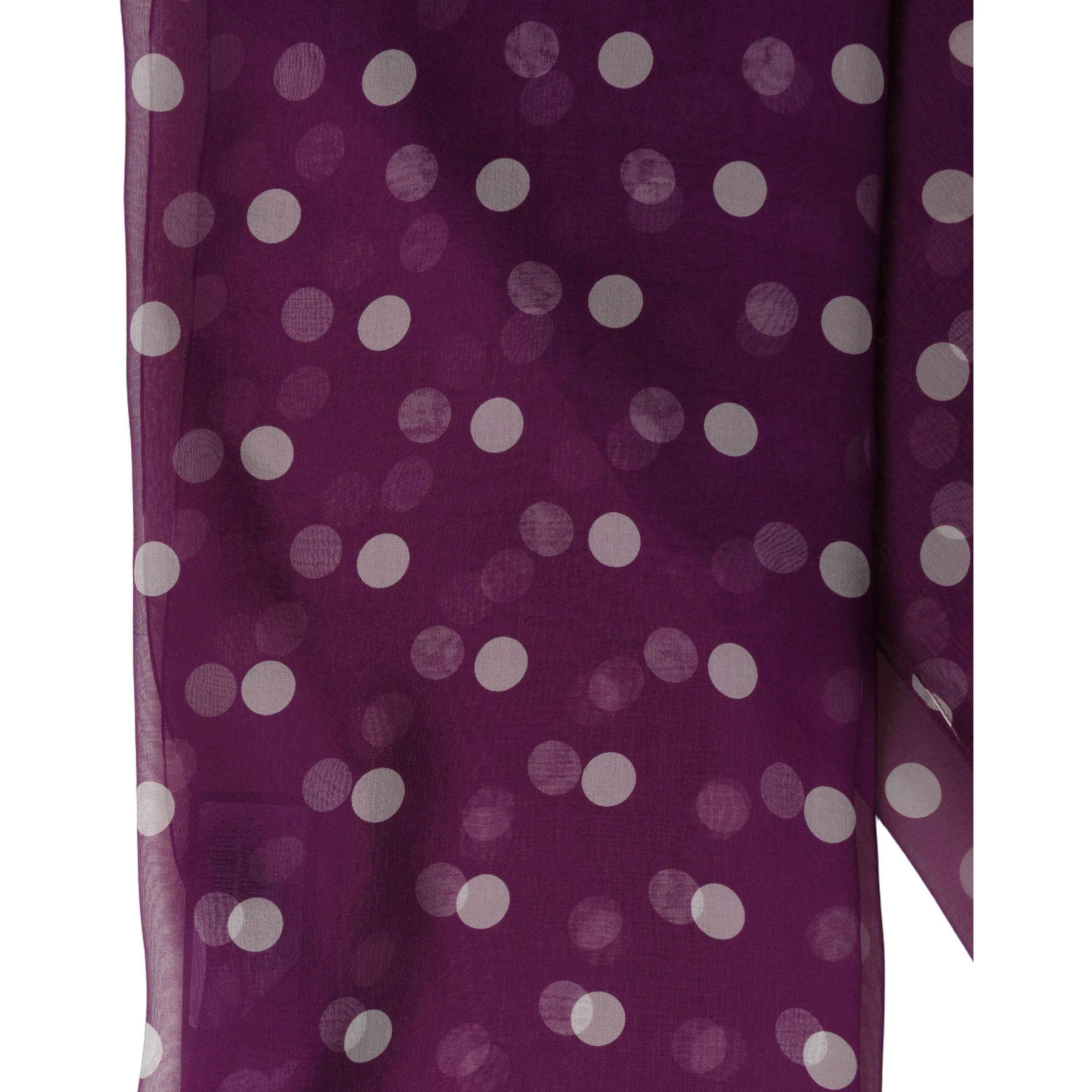 Purple White Polka Dot Square Foulard Scarf