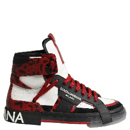 Multicolor Leather High Top Sneakers Shoes