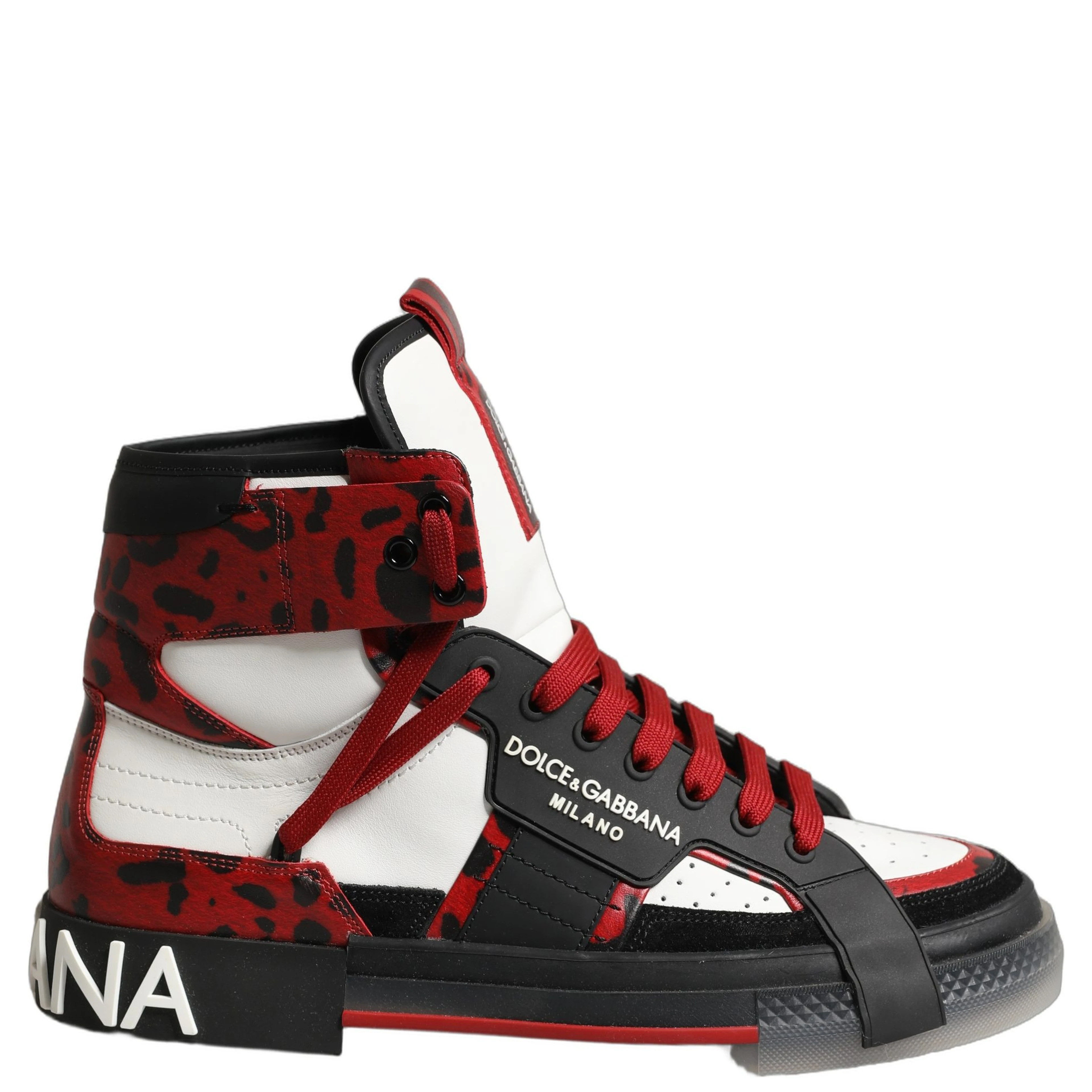 Multicolor Leather High Top Sneakers Shoes