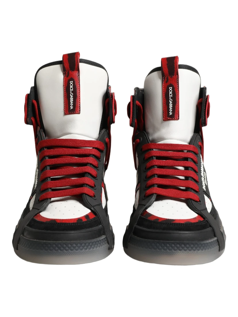 Multicolor Leather High Top Sneakers Shoes