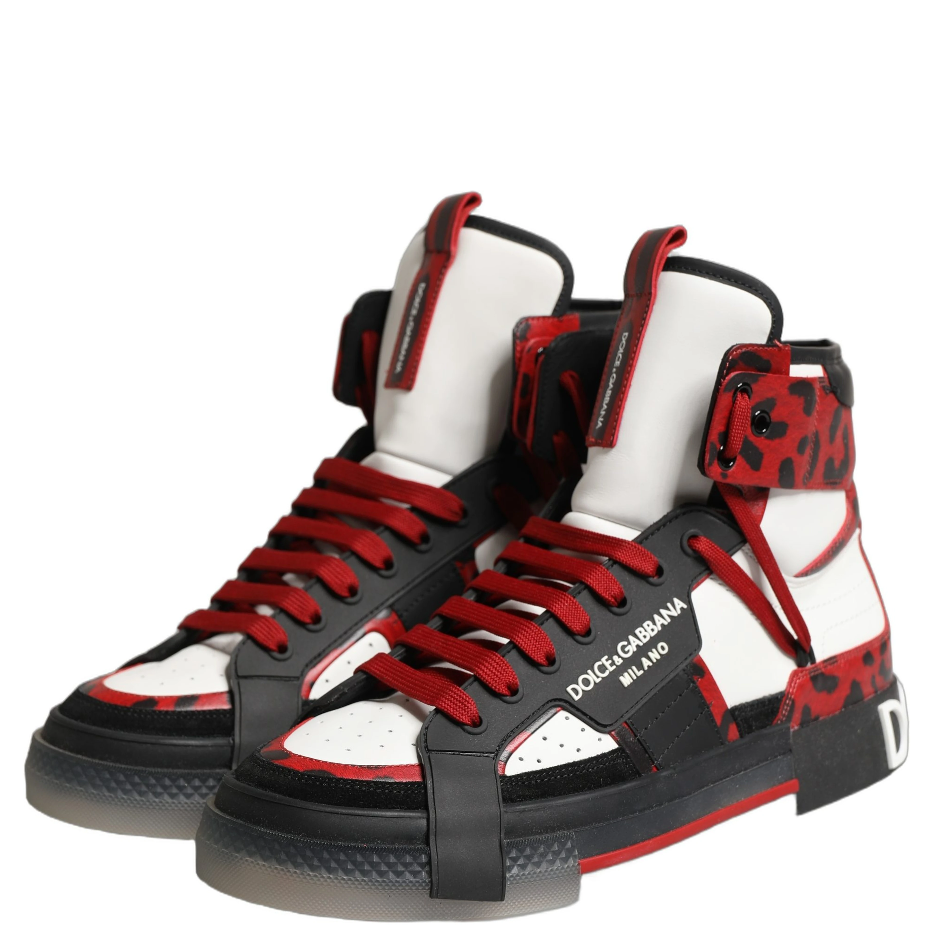 Multicolor Leather High Top Sneakers Shoes