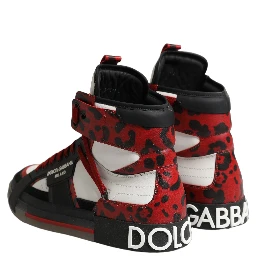 Multicolor Leather High Top Sneakers Shoes