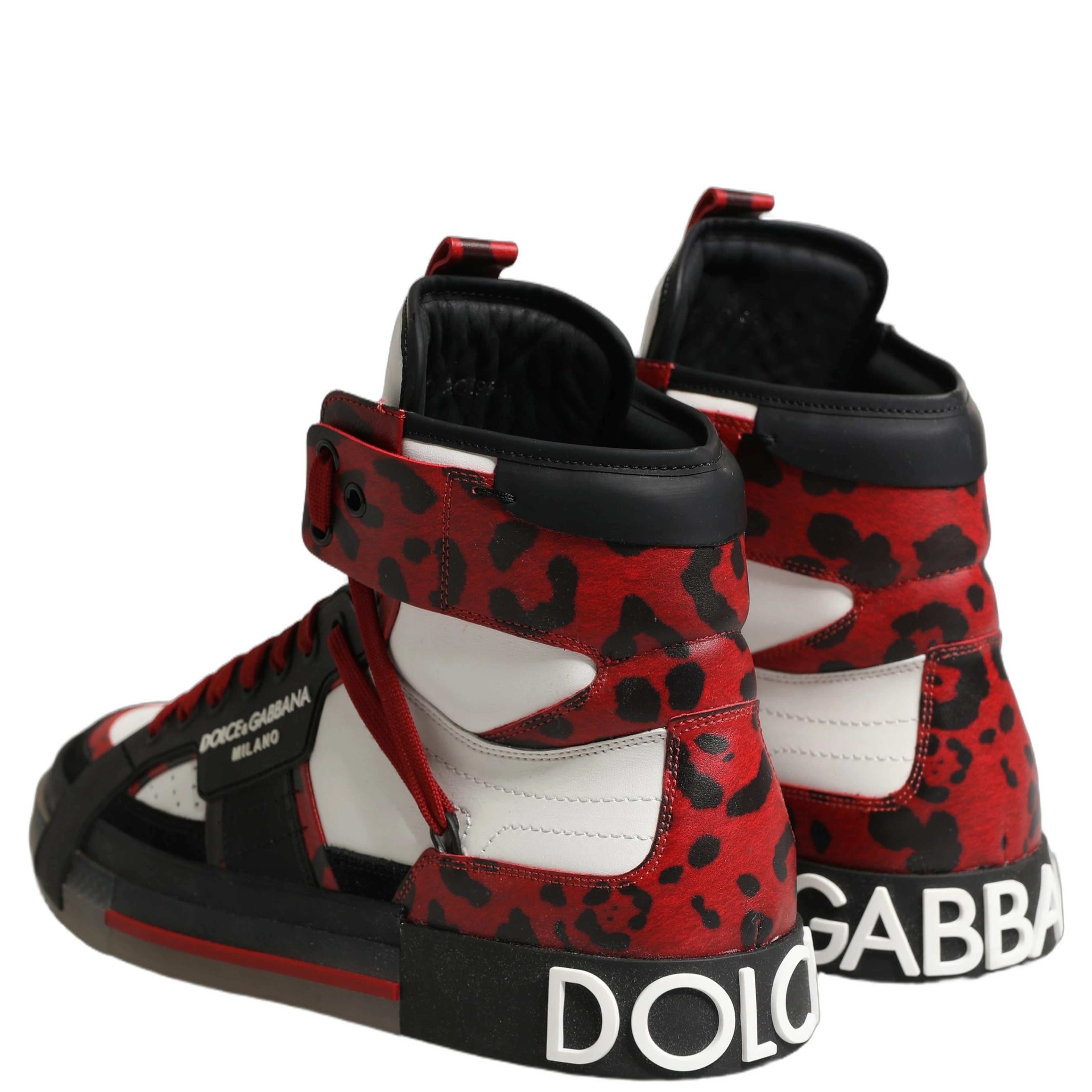 Multicolor Leather High Top Sneakers Shoes