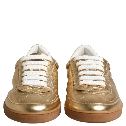 Gold Saint Tropez Low Top Sneakers Shoes