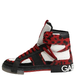 Multicolor Leather High Top Sneakers Shoes