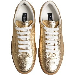 Gold Saint Tropez Low Top Sneakers Shoes