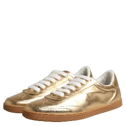 Gold Saint Tropez Low Top Sneakers Shoes