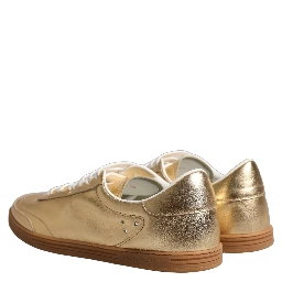 Gold Saint Tropez Low Top Sneakers Shoes