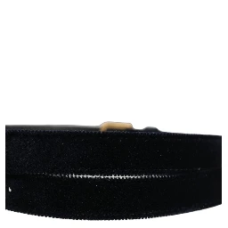 Dark Blue Velvet Gold Tone Metal Buckle Belt