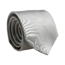 Gray Satin 100% Silk Adjustable Tied Men Necktie Tie