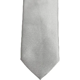 Gray Satin 100% Silk Adjustable Tied Men Necktie Tie