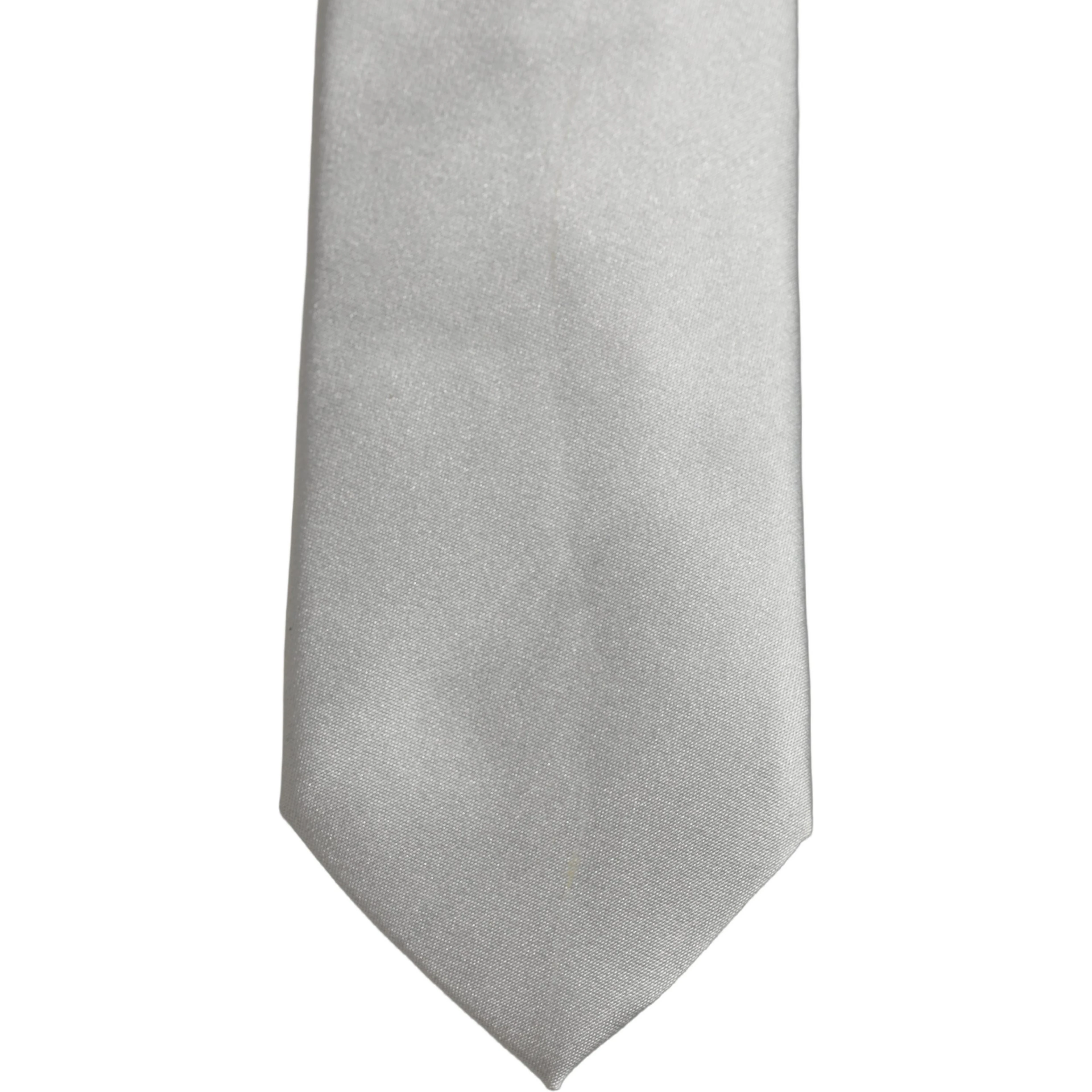 Gray Satin 100% Silk Adjustable Tied Men Necktie Tie