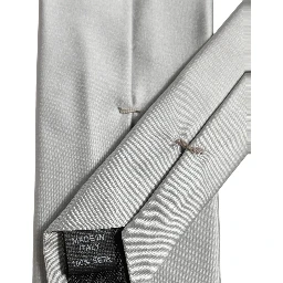 Gray Satin 100% Silk Adjustable Tied Men Necktie Tie