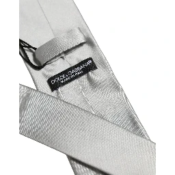 Gray Satin 100% Silk Adjustable Tied Men Necktie Tie