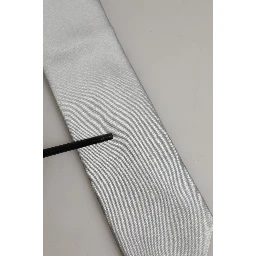 Gray Satin 100% Silk Adjustable Tied Men Necktie Tie