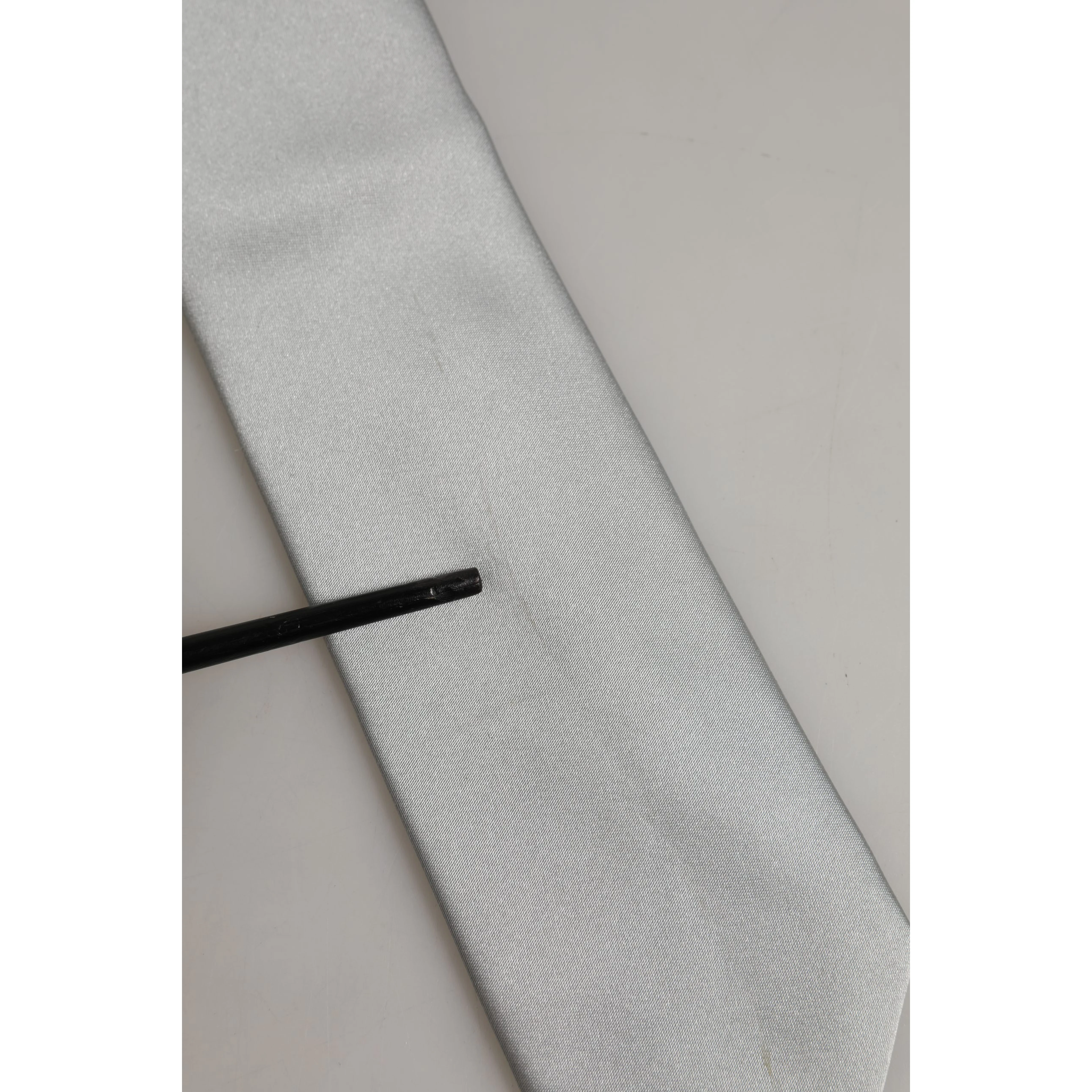 Gray Satin 100% Silk Adjustable Tied Men Necktie Tie